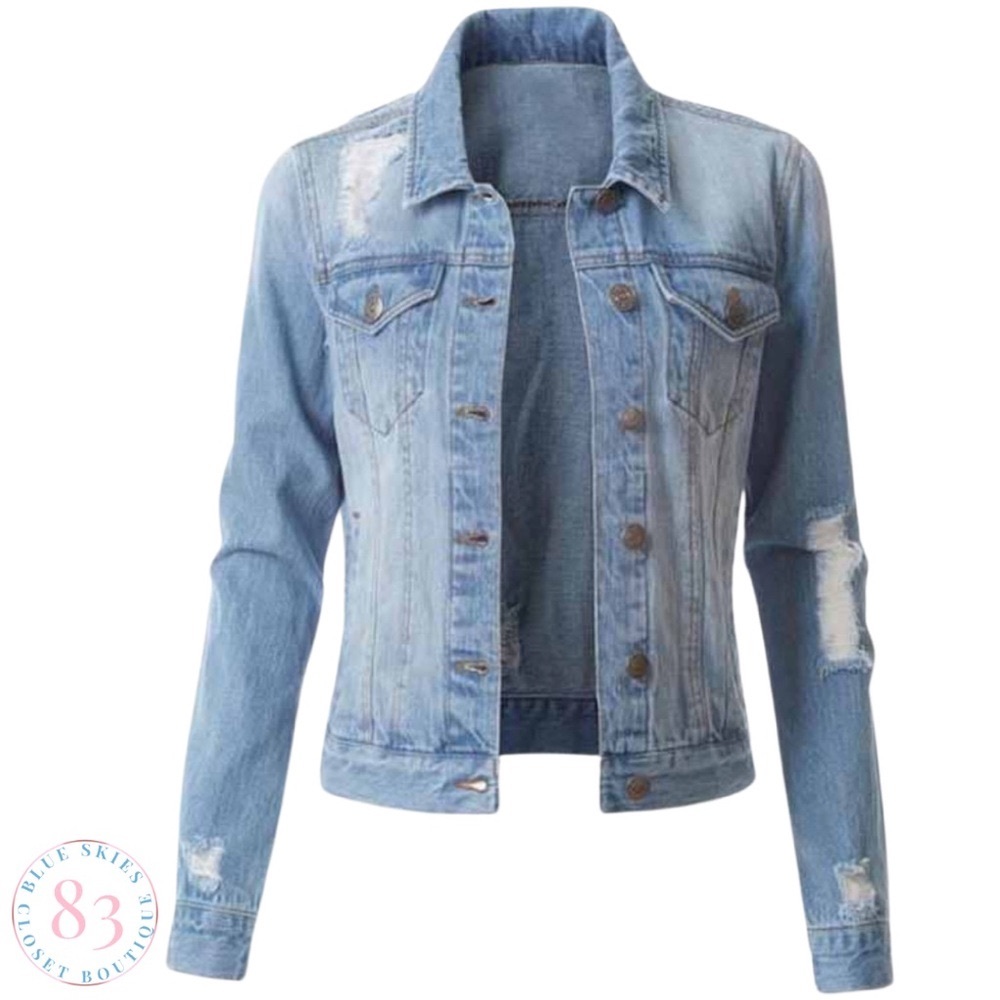 Classic Light Wash Blue Denim Jacket